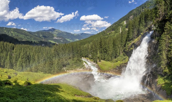 The lowest tier of the Krimml Waterfalls, Austria's highest waterfall in the High Tauern National Park in Salzburg state The lowest tier of the Krimml Waterfalls, Austria's highest waterfall in the High Tauern National Park in Salzburg state