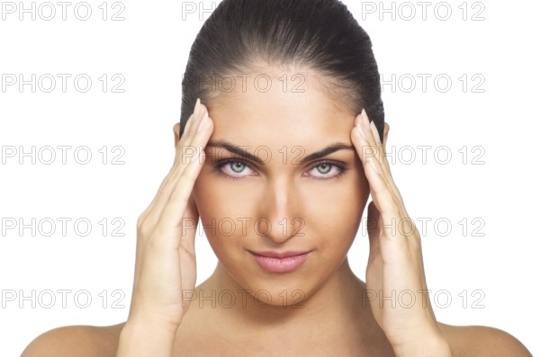 Portrait of Fresh and Beautiful brunette woman. Isolated on white background