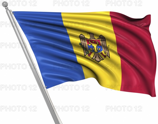 Flag of Moldova, This is a computer generated and 3d rendered image