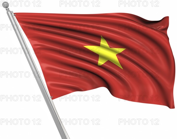 Flag of Vietnam, This is a computer generated and 3d rendered image