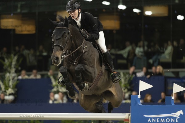 Michael Duffy of Ireland competes in 1.60m FEI Jumping World Cup at Jumping Amsterdam in Amsterdam, The Netherlands, Europe