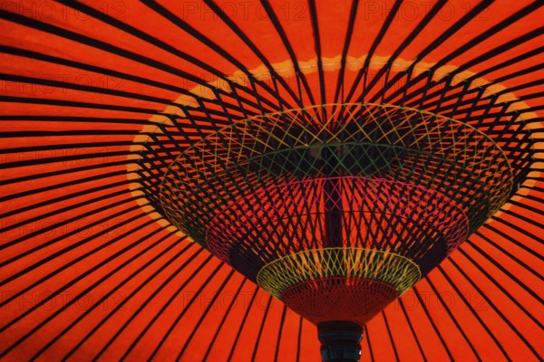 Image of red Japan Japanese umbrella. Shooting Location: Tokyo metropolitan area