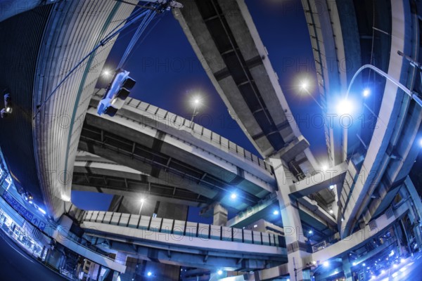 Hakozaki Junction of night view. Shooting Location: Tokyo metropolitan area