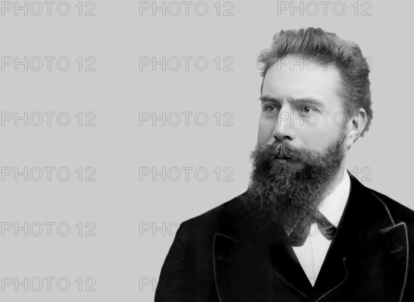Portrait of Wilhelm Conrad Röntgen, 1845 – 1923, German mechanical engineer and physicist, digitally edited