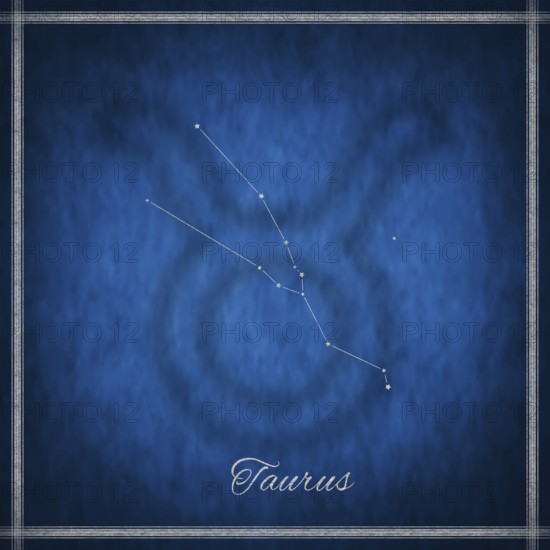 Taurus zodiac sign, constellation lines, Taurus symbol