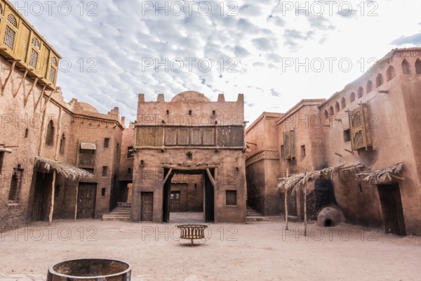 Abandoned constructions in the middle of the desert in Morocco