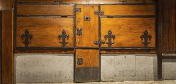 Vintage old door, concept for security, safety, secret, privacy, protection