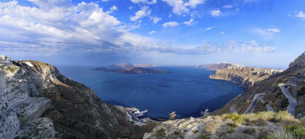 View of Aegean Sea from Santorini island, Greece, Europe