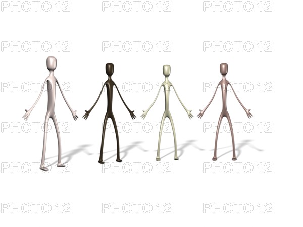 A group of people of 4 different color