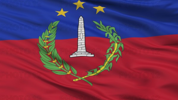 S Bolivar City Flag, Country Venezuela, Closeup View, 3D Rendering