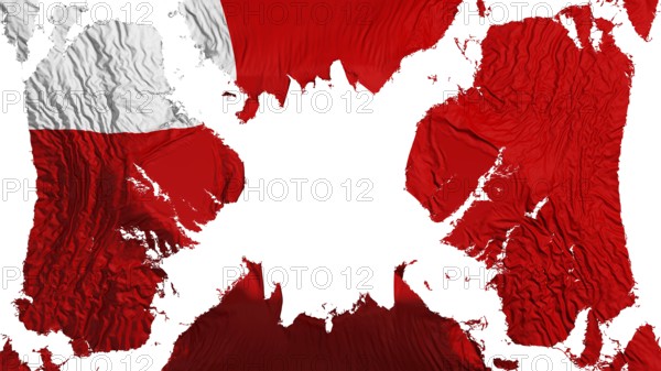 Abudhabi, capital of United Arab Emirates torn flag fluttering in the wind, over white background, 3d rendering