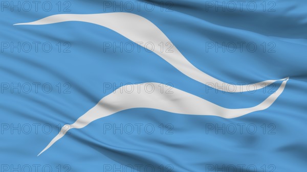 Neuquen City Flag, Country Argentina, Closeup View, 3D Rendering