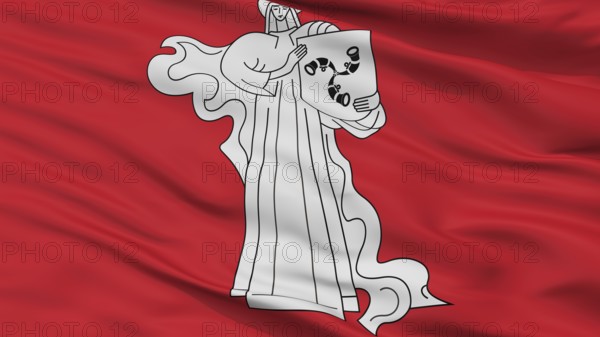Zhodzina City Flag, Country Belarus, Closeup View, 3D Rendering
