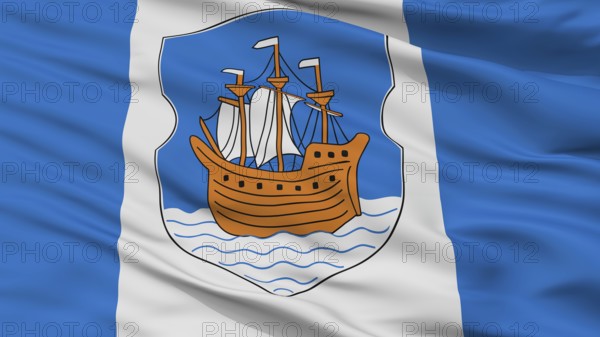 Polotsk City Flag, Country Belarus, Closeup View, 3D Rendering
