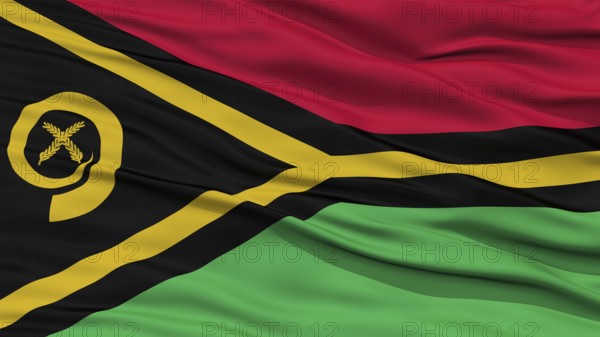 Closeup Vanuatu Flag, Waving in the Wind, High Resolution
