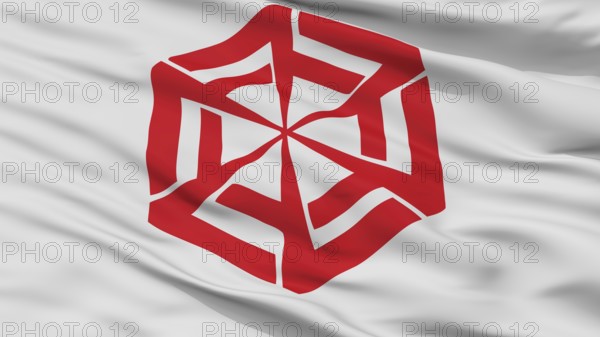 Suzaka City Flag, Country Japan, Nagano Prefecture, Closeup View, 3D Rendering