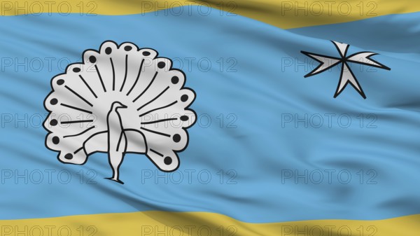 Ermelo City Flag, Country Netherlands, Closeup View, 3D Rendering