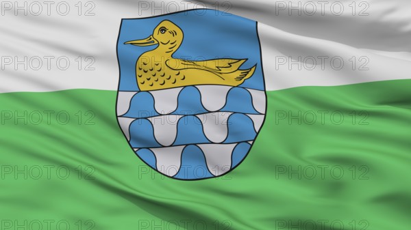 Lubana City Flag, Country Latvia, Closeup View, 3D Rendering