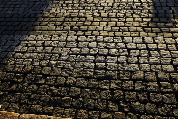 Old stone pavement in the morning sun