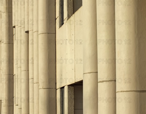 Leeds, west yorkshire, united kingdom, 25 April 2019: view of the brutalist 1960s roger stevens building at the university of leeds
