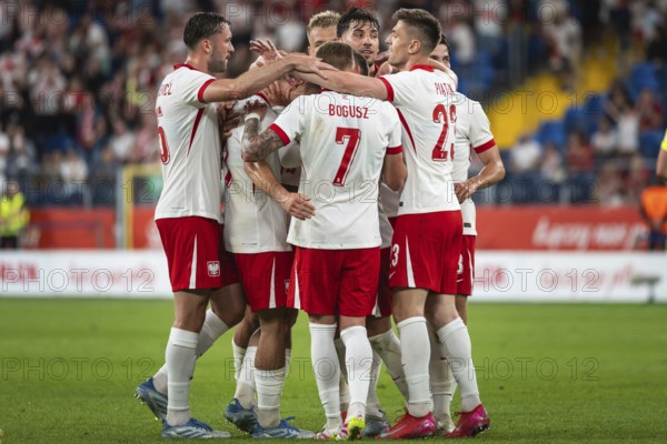 CHORZOW, POLAND - JUNE 6, 2025: Friendly match Poland - Moldova. Joy after scoring goal team of Poland