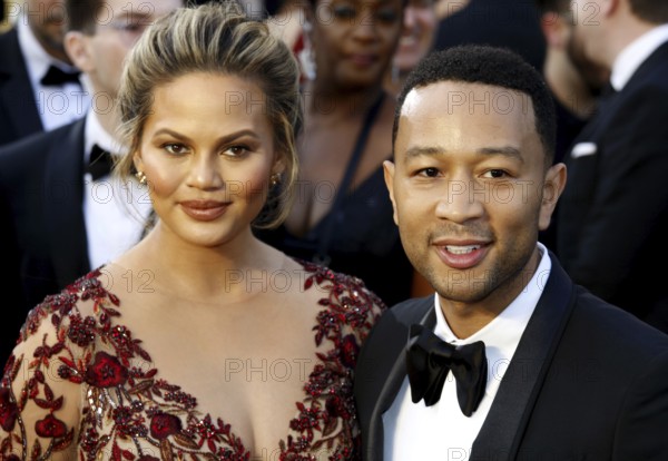 Chrissy Teigen and John Legend at the 88th Annual Academy Awards held at the Hollywood & Highland Center in Hollywood, USA on February 28, 2016., Hollywood, California, USA, North America