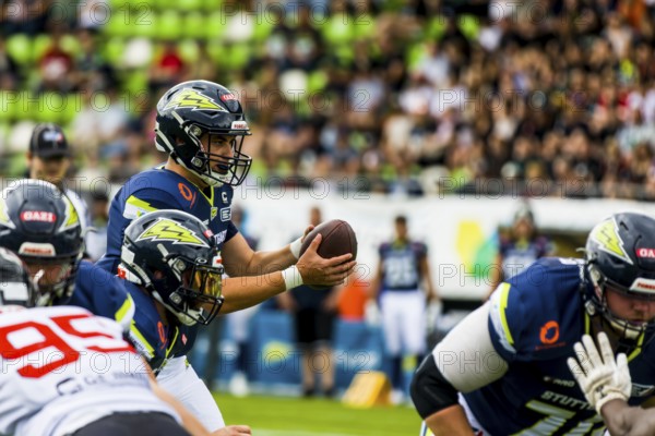 European League of Football, ELF/ Game: Helvetic Mercenaries at Stuttgart Surge on 30. June. 2024, in the Stadion Kreuzeiche, Reutlingen, Germany, Europe