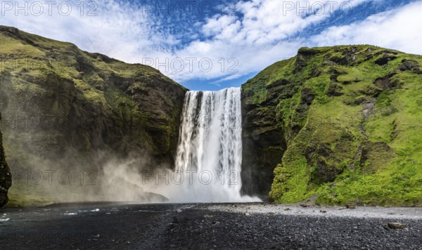 Skogafoss waterfall in southern Iceland during a summer day