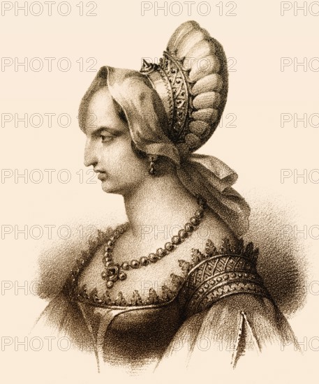Queen Metina, wife of Merovech, Meroveus, Merovechus, Merovius or Mérovée, king of the Salian Franks from the Merovingian dynasty, 5th century