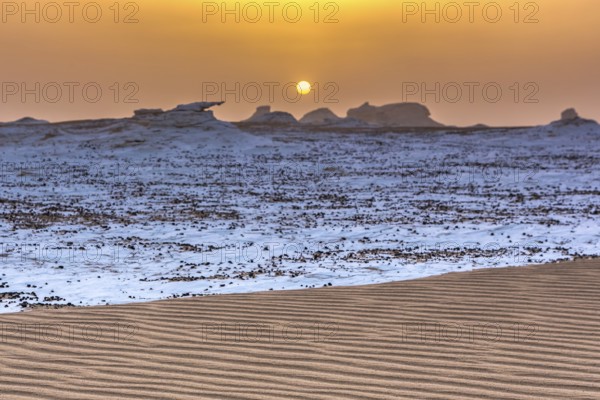 The White Desert at Farafra in the Sahara of Egypt. Africa