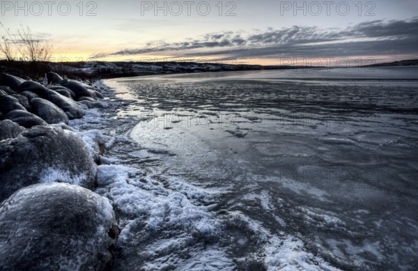 Buffalo Pound Lake Saskatchewan Canada ice design