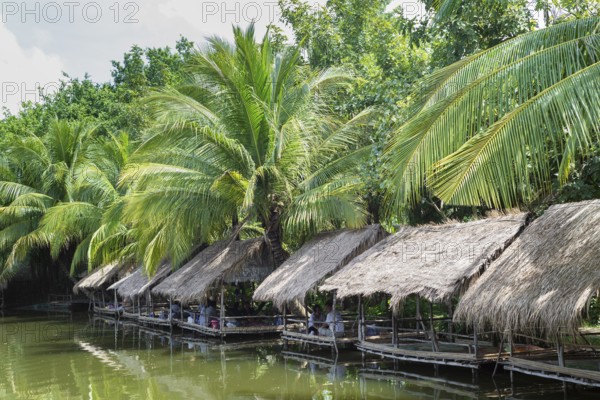 Lakeside bamboo shack restaurant near phnom penh cambodia