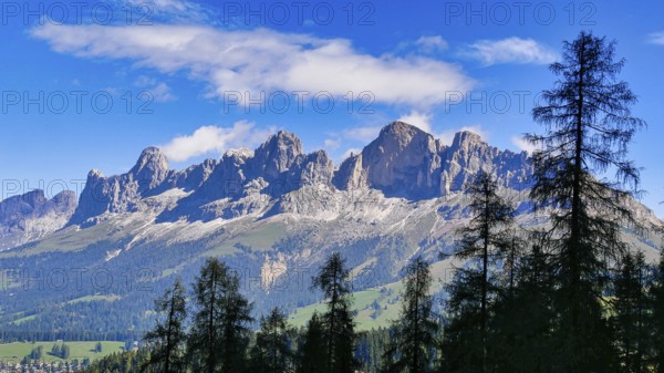 View from Latemar to rose garden, Dolomites