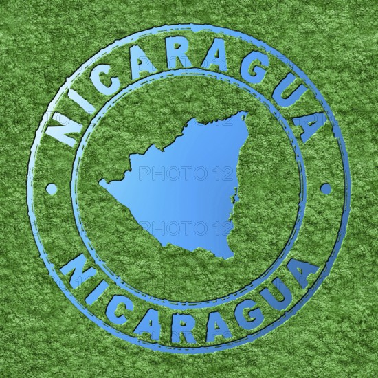 Map of Nicaragua, Forest with Water Map, CO2 Reduction