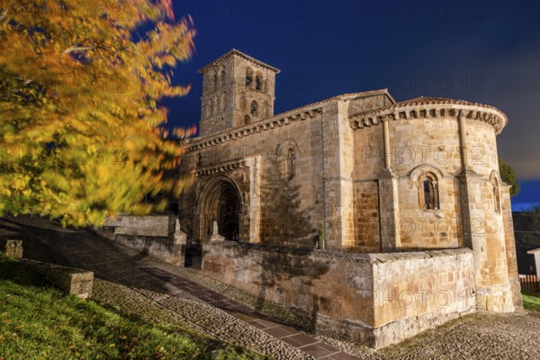 Collegiate church of San Pedro de Cervatos, Romanesque, Cervatos, municipality of Campoo de Enmedio, Cantabria, Spain, Europe