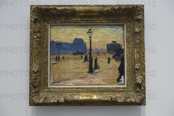 Würth Museum 2, Impressionist painting of a street scene at dusk with lantern light and silhouettes, Carmen Würth Forum, Gaisbach, Künzelsau, Baden-Württemberg, Germany, Europe
