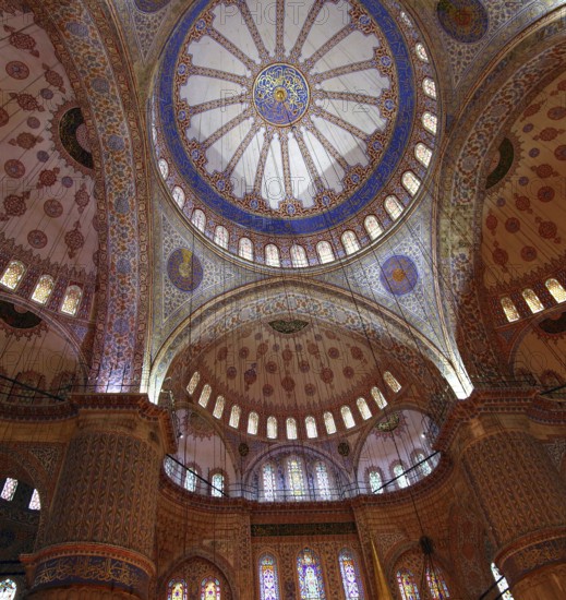 Sultanahmet mosque interior in istanbul turkey