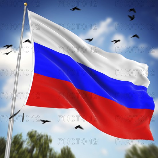 Flag of Russia, This is a computer generated and 3d rendered image