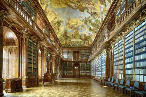 The Srtrahov Library in Prague, Czech Republic, Prague, Europe