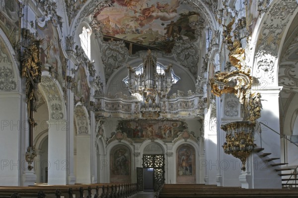 Welfenmünster monastery church in Steingaden, Upper Bavaria, Bavaria, Germany, Europe