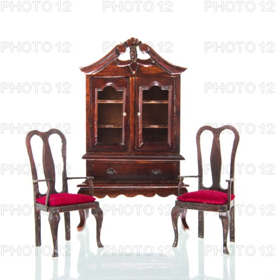 Queen ann style furniture isolated over white background