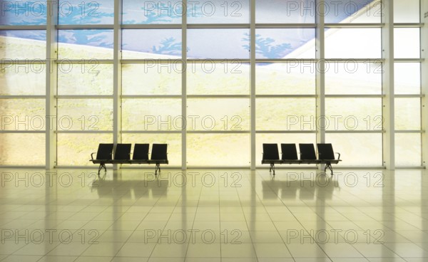 Empty departure lounge at the airport