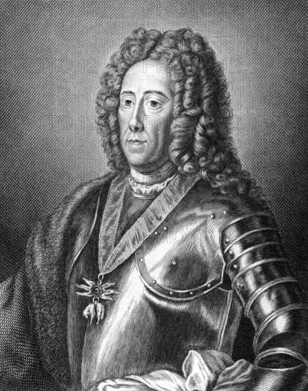 Eugen von Savoyen (1663-1736) on engraving from 1859. One of the most successful military commanders in modern European history. Engraved by unknown artist and published in Meyers Konversations-Lexikon, Germany, 1859, Europe