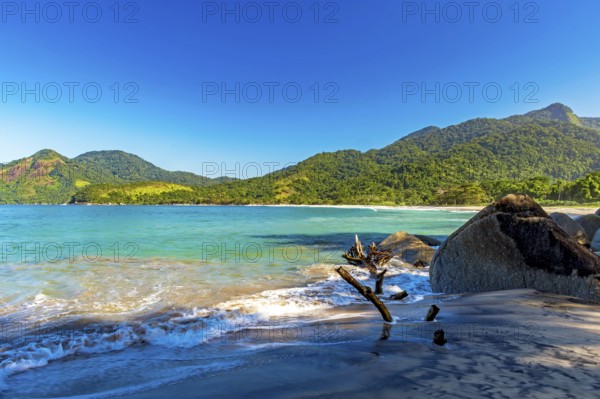 Remote Bonete beach on the island of Ilhabela on the north coast of São Paulo