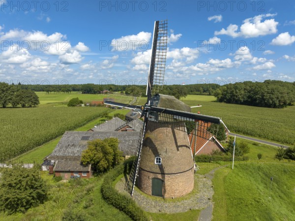 Windmill called The Grobbemill in Fleringen, The Netherlands, Europe