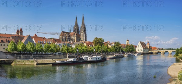 Regensburg Germany, panorama city skyline at Old Town Altstadt and Danube River