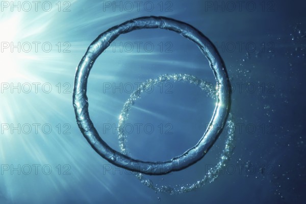 Bubble Ring Underwater ascends towards the Sun