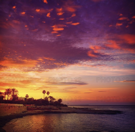 Denia sunset las Rotas in Mediterranean Spain of Alicante