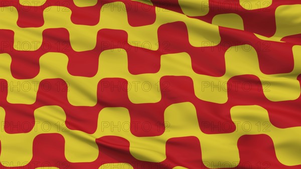 Tarragona City Flag, Country Spain, Closeup View, 3D Rendering