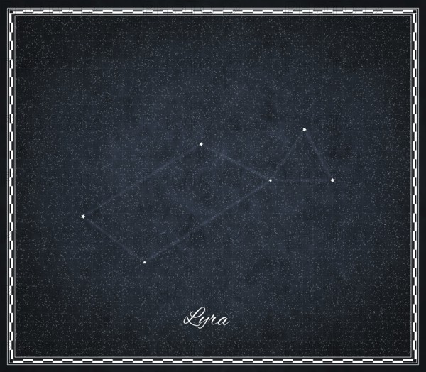 Lyra star constellation, Night sky, Cluster of stars, Deep space, Lyre, Harp constellation